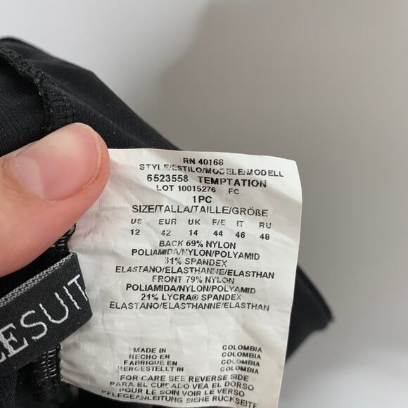 Miraclesuit Temptation Underwire One-Piece Swimsuit Size 12 Womens Black - Picture 15 of 16